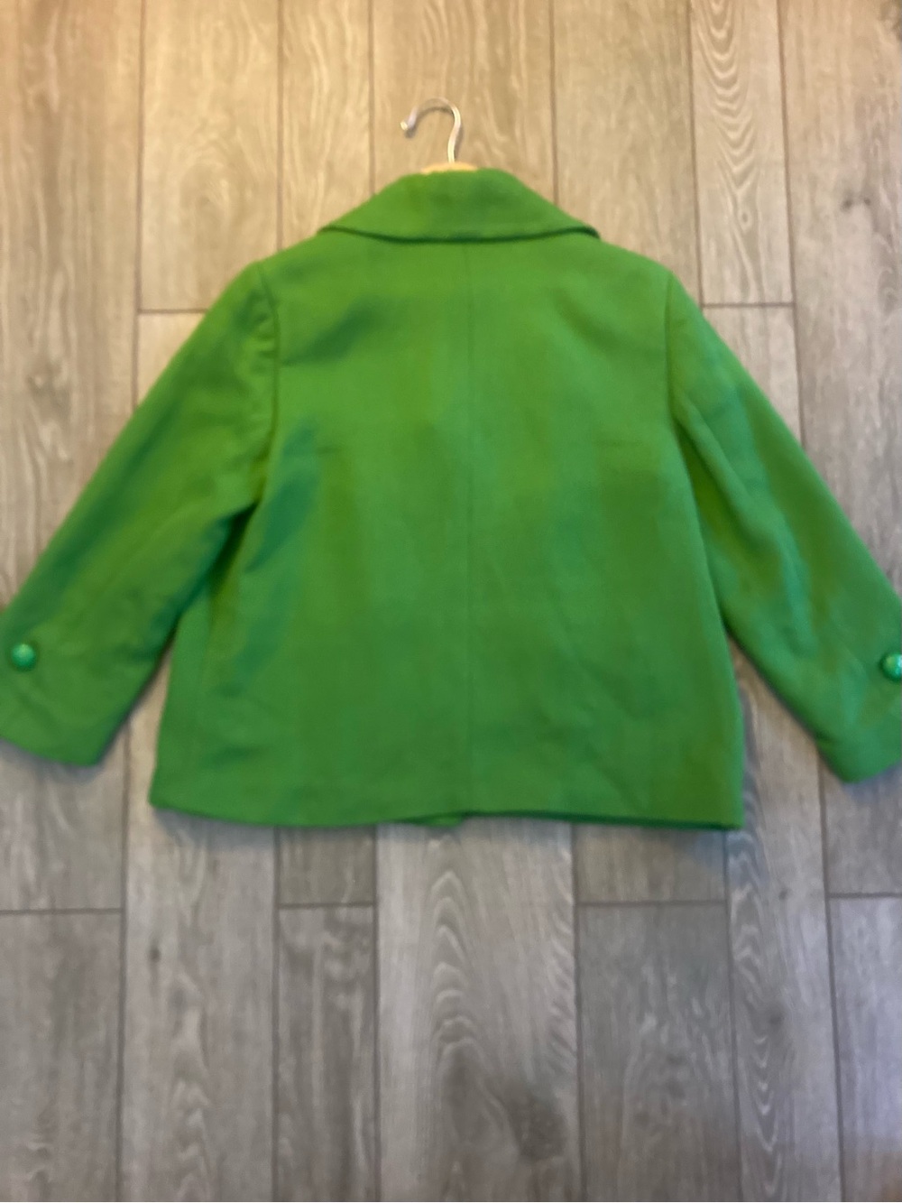 Talbots Bright Green Double-Breasted Pea Coat NW - Picture 2 of 8